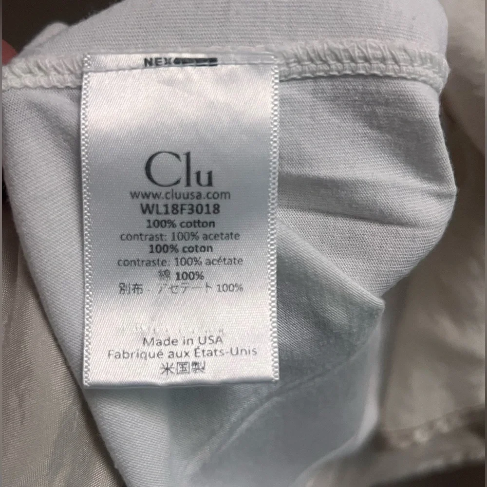 CLU Women’s White Short Sleeve T-Shirt with Ruffle Asymmetrical Hem -Size Medium - Picture 7 of 9
